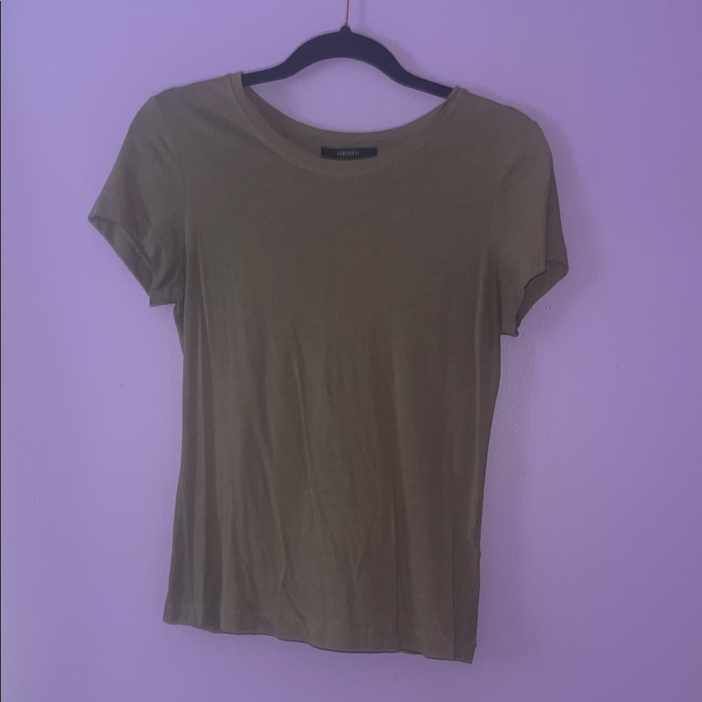 Theory Green Fitted Short Sleeve T-Shirt
